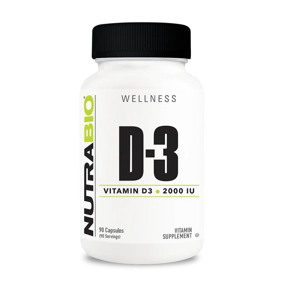 NutraBio 維他命 D-3 (2000iu) - 90粒蔬菜膠囊