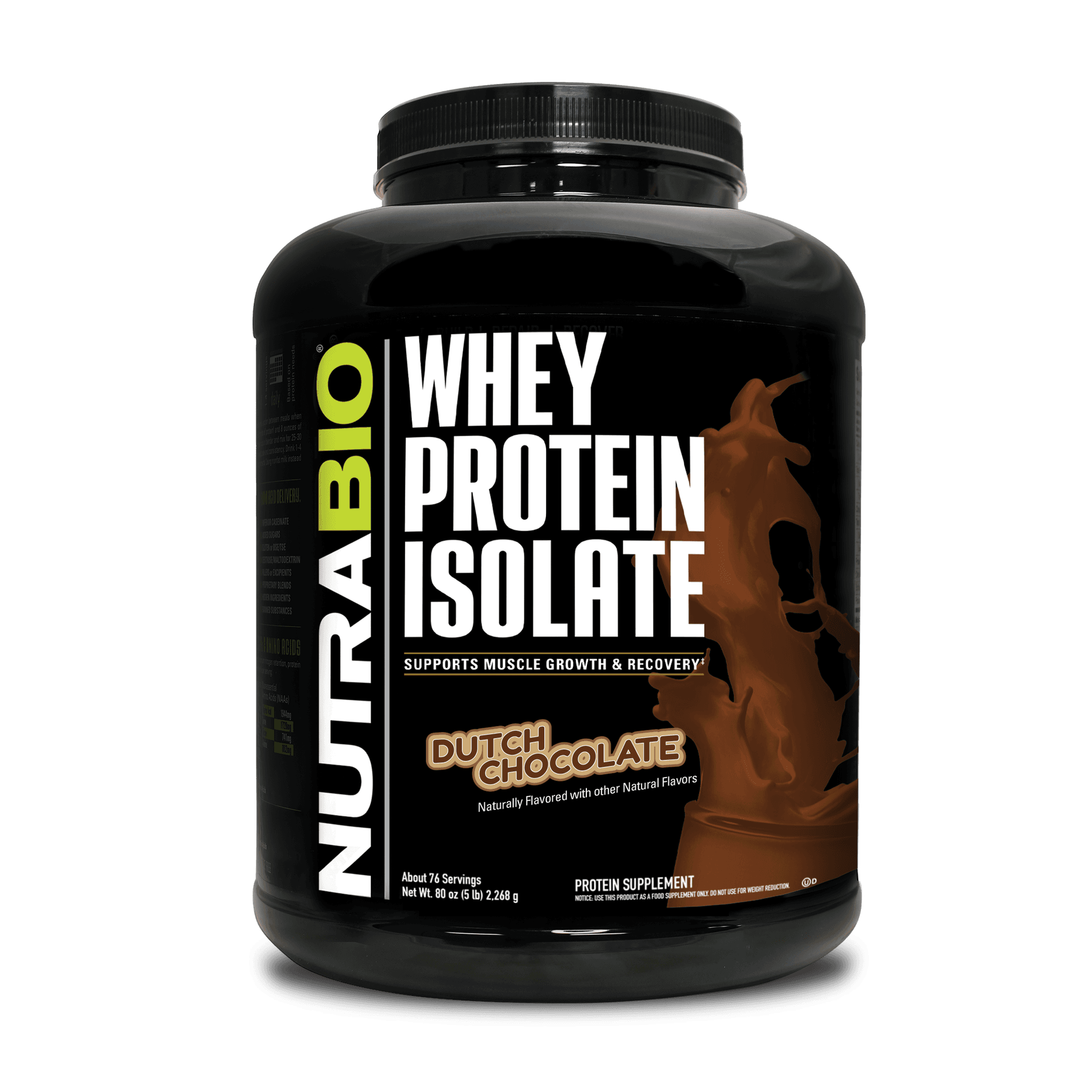 NutraBio  100% Whey Protein Isolate - 5lbs (2.2kg)