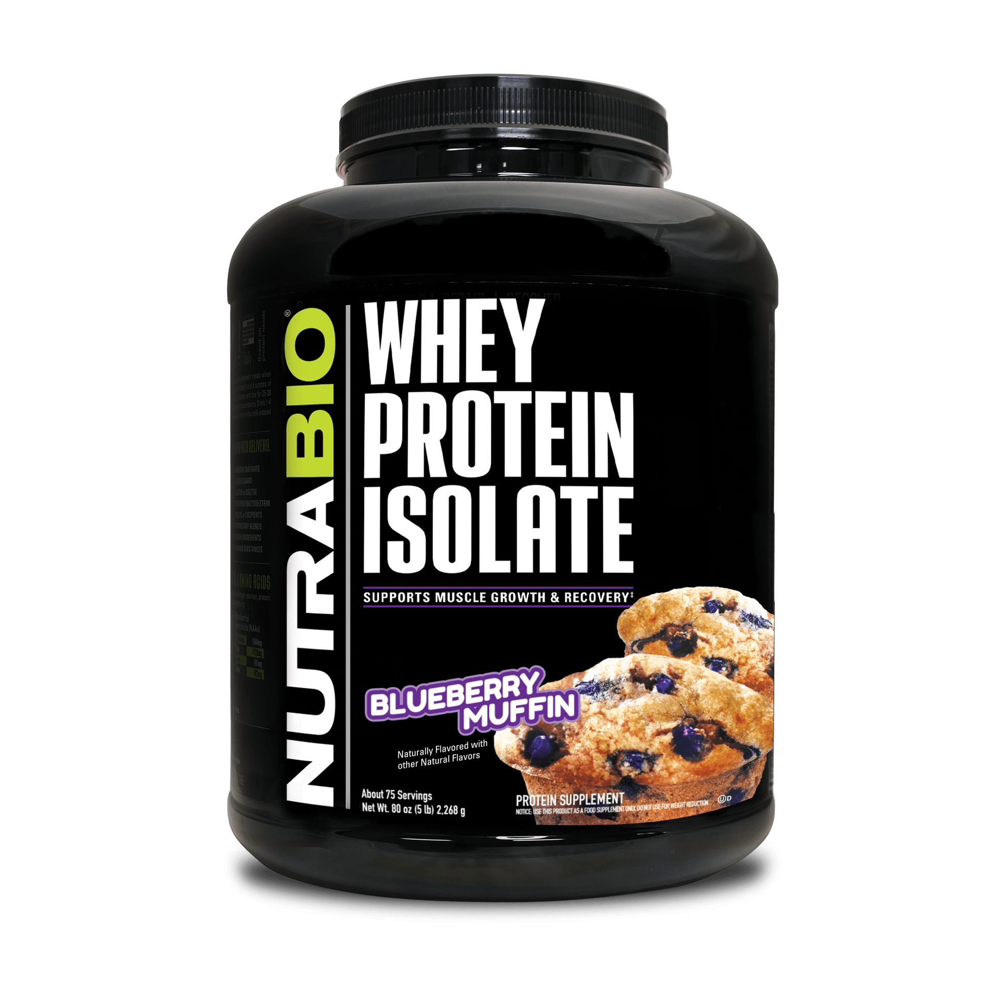 NutraBio 100% 分離乳清蛋白 - 5磅 (2.2公斤)