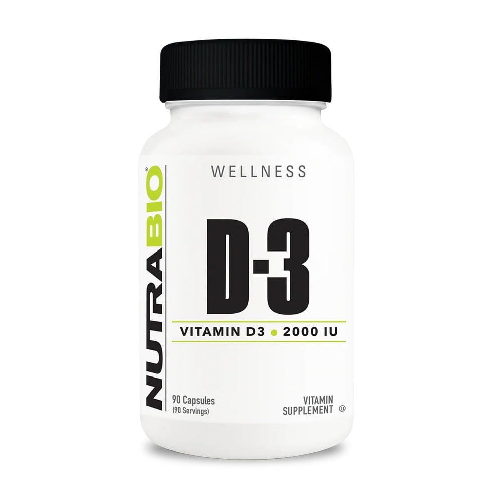 NutraBio 維他命 D-3 (2000iu) - 90粒蔬菜膠囊