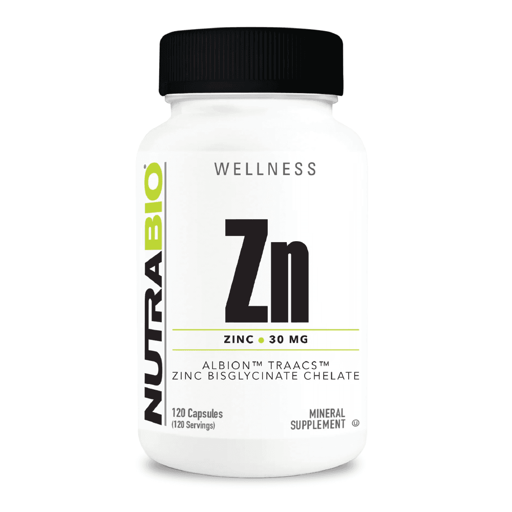 NutraBio Zinc - 120 Vegetable Capsules