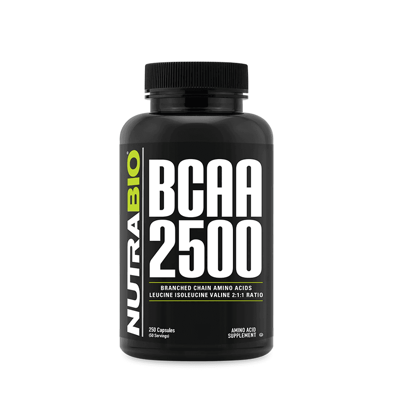 NutraBio BCAA 2500 - 250 Capsules