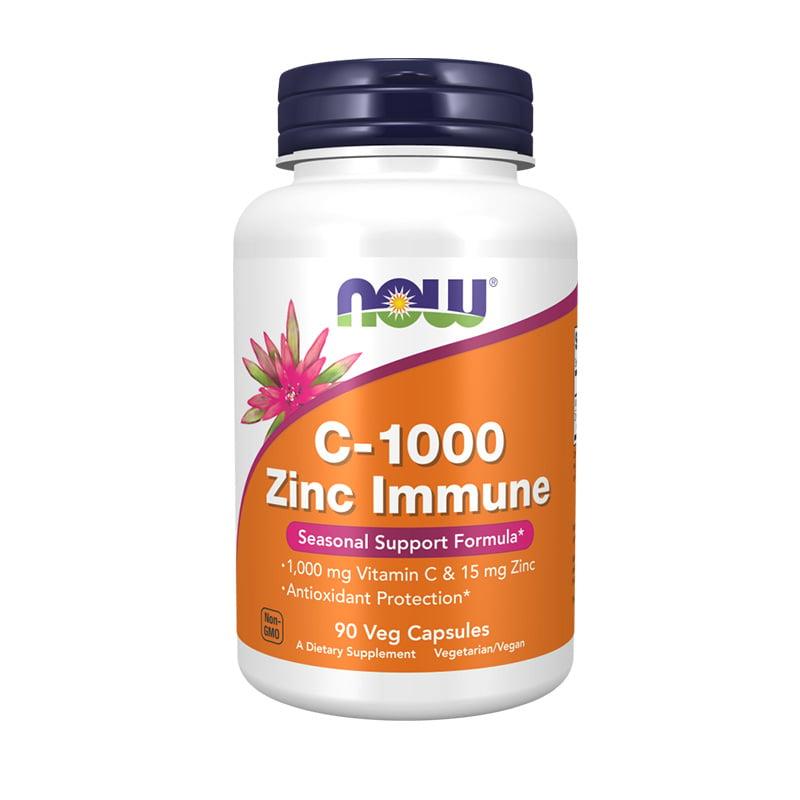 NOW C-1000 Zinc Immune - 90 Veg Capsules