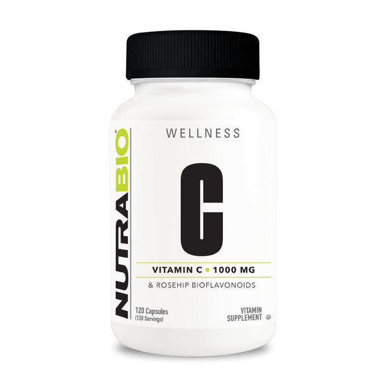 NutraBio Vitamin C 1000mg with Rose Hips 120 Capsules