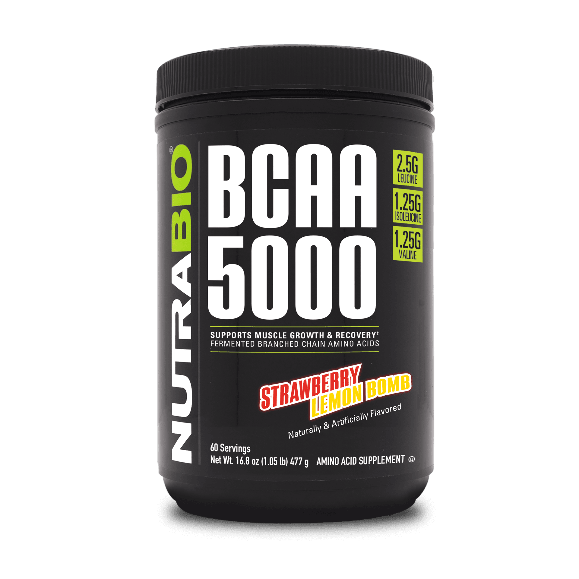 NutraBio BCAA 5000 - 60 Servings (444g)