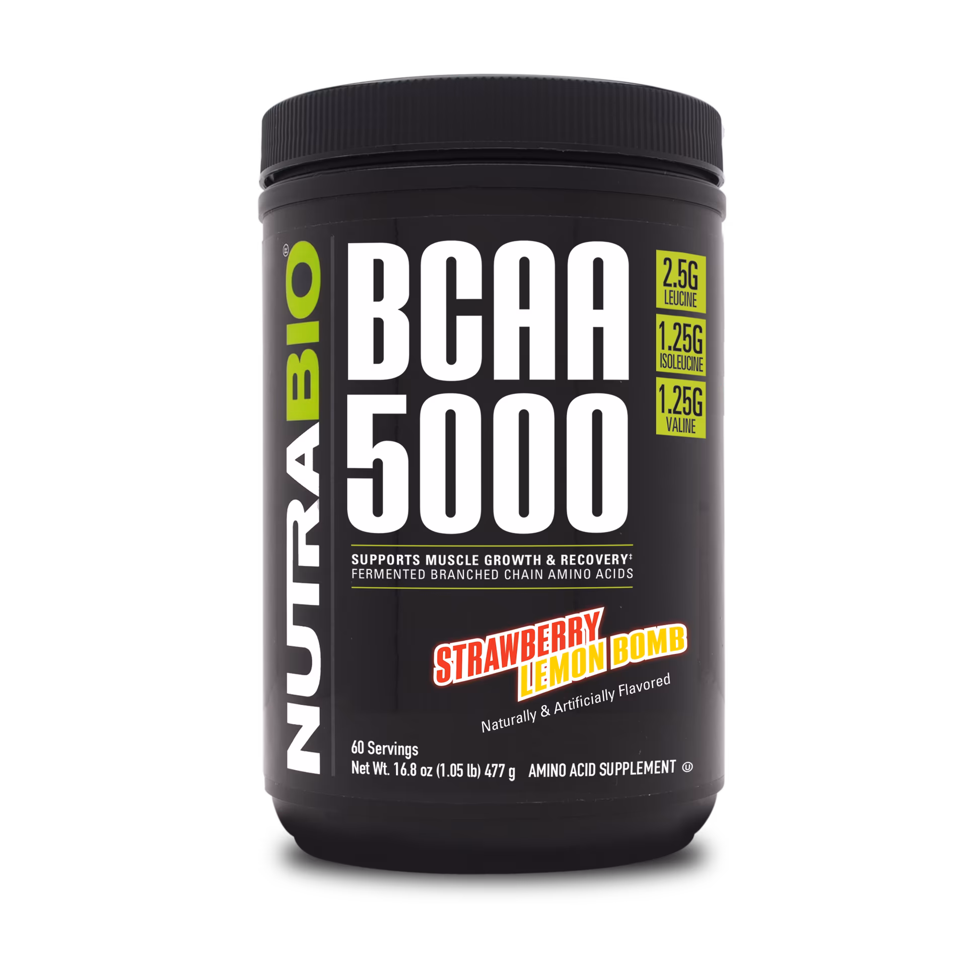 NutraBio BCAA 5000 - 60 Servings (444g)